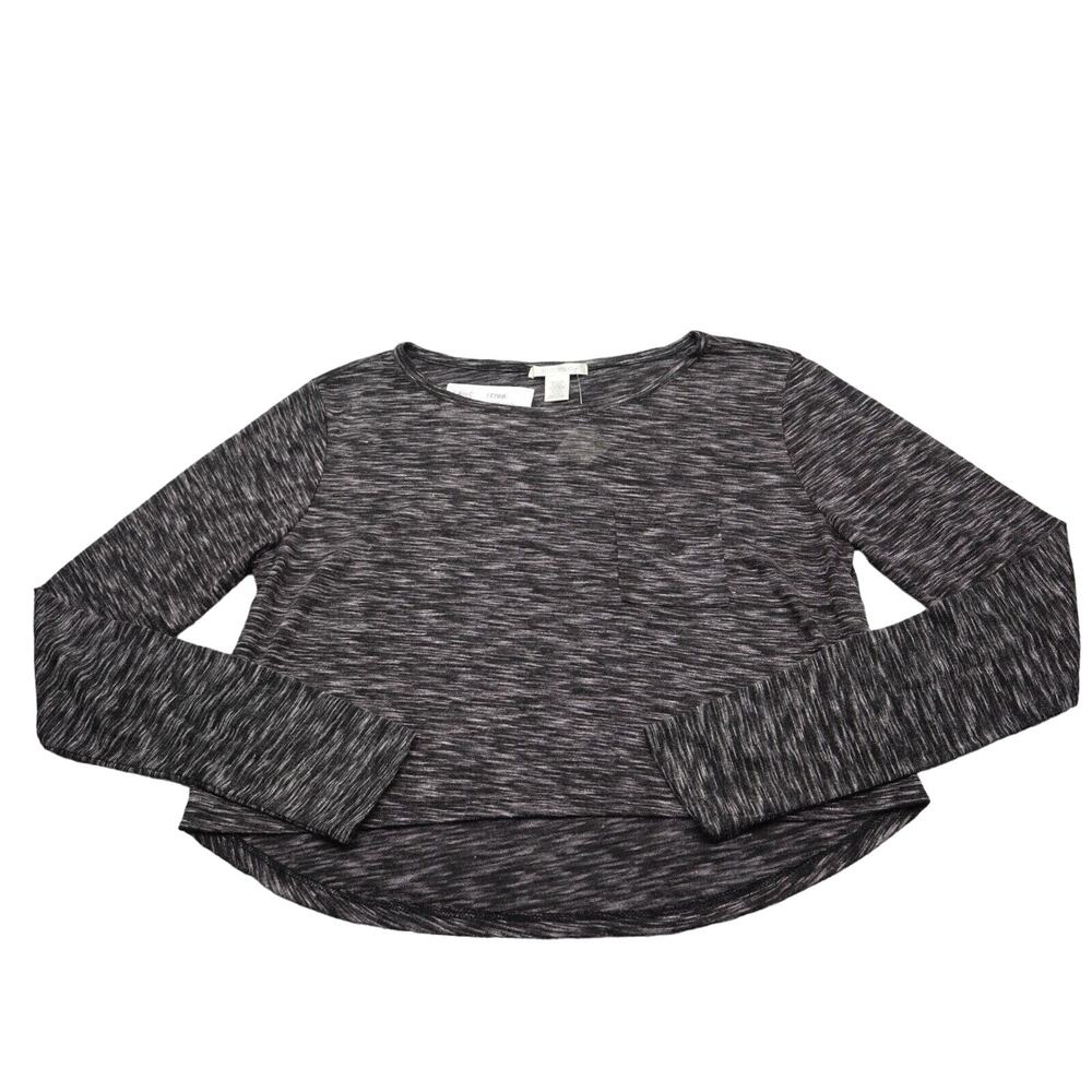 Bozzolo Shirt Womens M Gray Long Sleeve Crew Neck Heathered Casual Pullover
